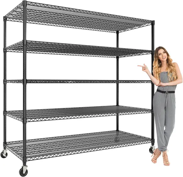 150x60x205 H cm Schwerlast Metallregal mit Rollen