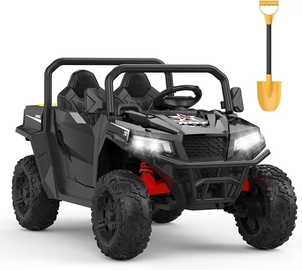 24V 2-Sitzer Kinder UTV Buggy mit Fernbedienung - Schwarz