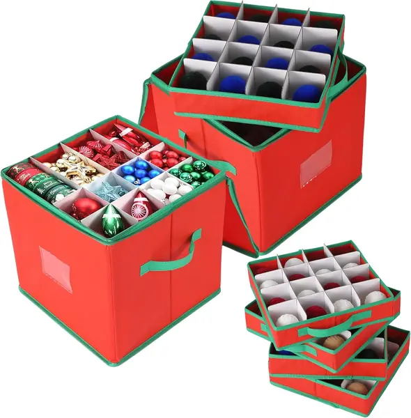 2er Set Weihnachtsdeko Aufbewahrung, Weihnachtskugel Box…