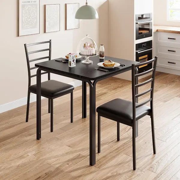 3-Teiliges Kleines Platz Esstisch Set, Quadratischer…
