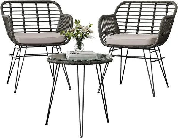 3tlg Gartenmöbel Set für 2 Personen