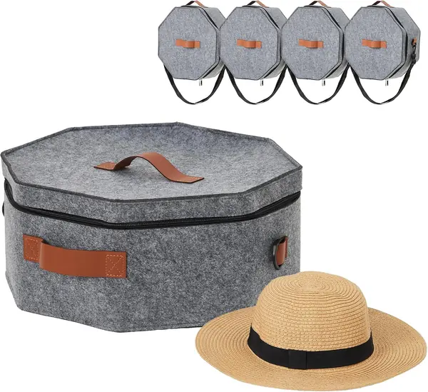 4 Pcs Hutschachtel mit Deckel Hutbox Für Reise, 43x18cm…