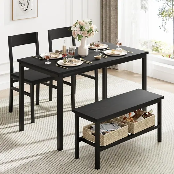 4-Teiliges Küchentisch-Set, Esstisch Mit 2 Stühle &…