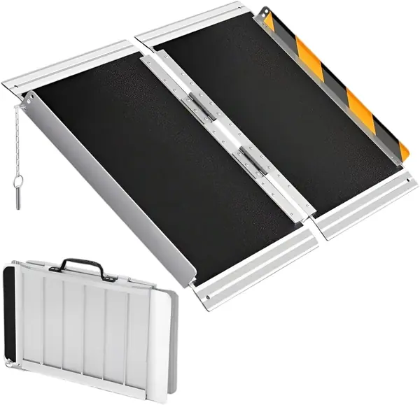 Aluminium Rollstuhlrampe Klappbar & Rutschfes 91cm…