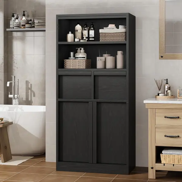 Badezimmerschrank, Badschrank Stehend Mit Offenen…