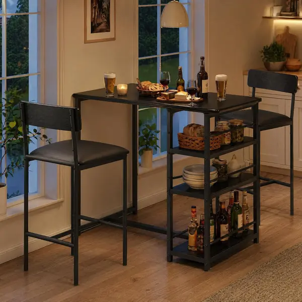 Bartisch mit Stühlen 2 Personen, Platzsparende…