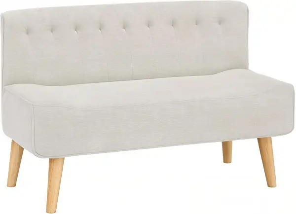 Bequemes 2-Sitzer Sofa in Leinen,Optik,Modern & Kompakt…