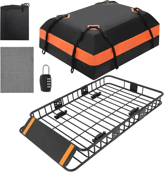 Dachgepäckträger Korb mit Tasche, Auto Dachbox Universal…