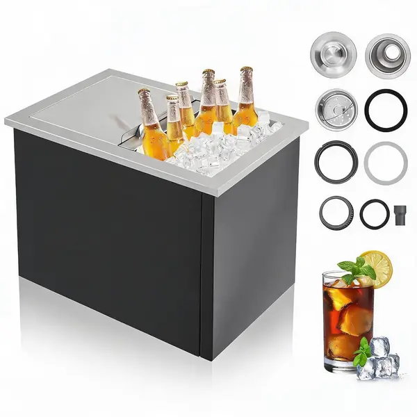 Edelstahl Eiswürfelbehälter Mit Deckel, Drop-in…
