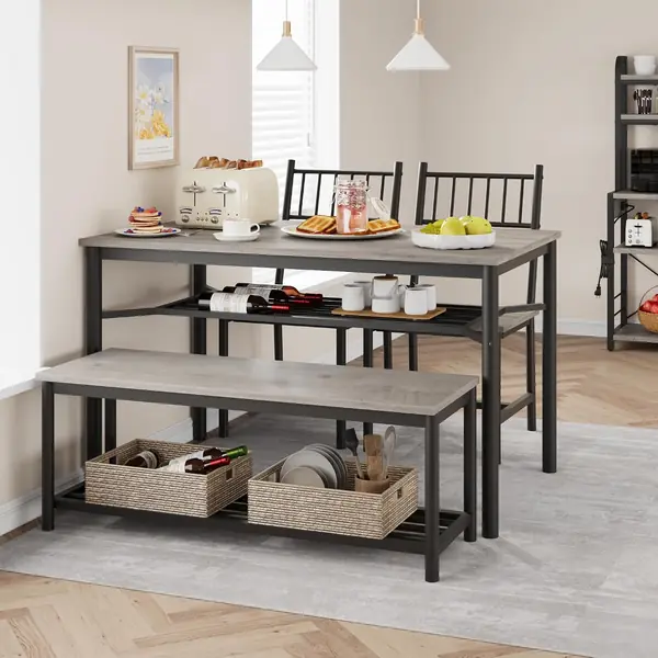 Essgruppe Esstisch Set 4-Teilig Esszimmertisch Mit 2…