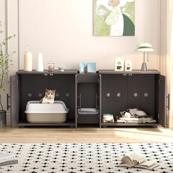 Katzenklo-Schrank für 2 Katzen