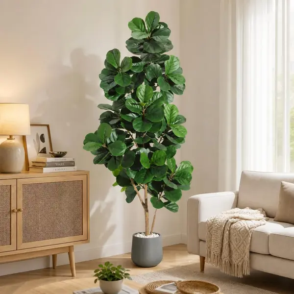 Künstliche Geigenfeige 210 cm, Kunstpflanze mit Topf