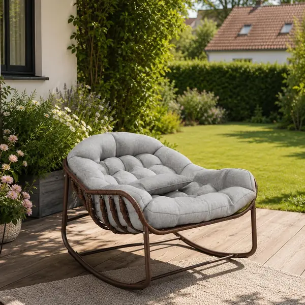 Moderner Papasan Schaukelstuhl Outdoor, Eleganter…