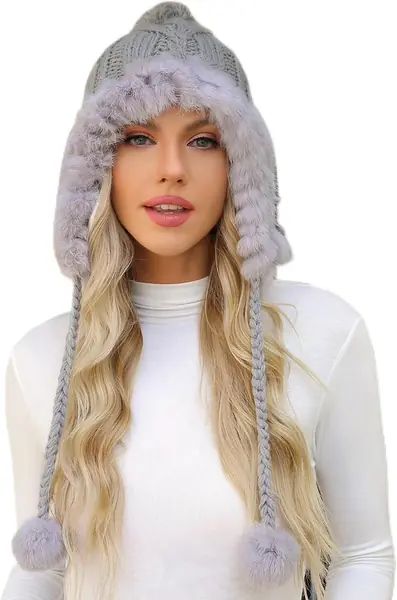 Mütze Damen Winter Warme,Warme Gestrickte Wollmütze Für…