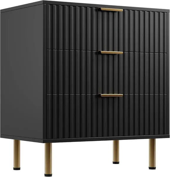 Nachttisch, Nachtschrank Mit 3 Schubladen, Modern…