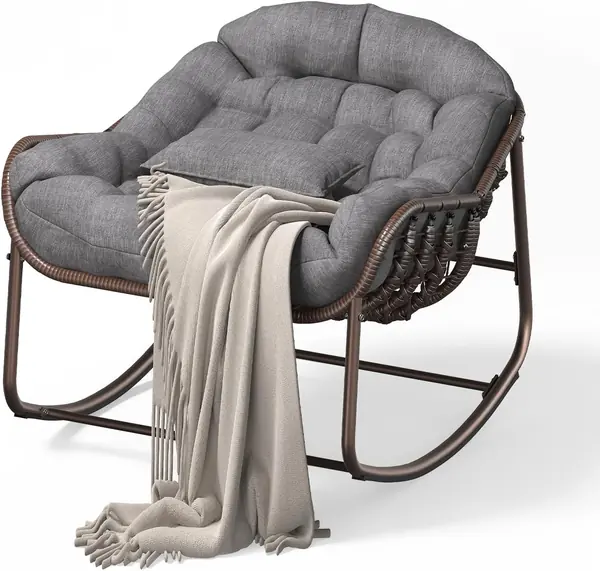 Papasan Schaukelstuhl Übergröße für Garten & Balkon