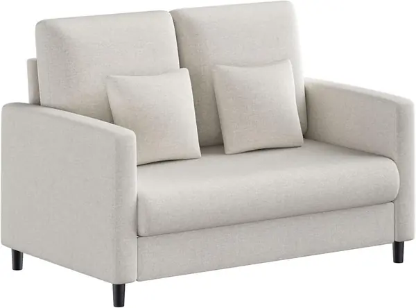 Sofa 2 Sitzer Klein, 132 cm Couch Mini, Kleine Stoffcouch…